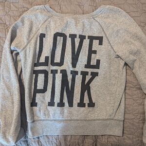 Pink Victoria secret gray sweatshirt